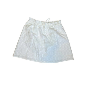 Gianni Bini GB Womens White Eyelet Floral Woven 100% Cotton Lined‎ Mini Skirt S